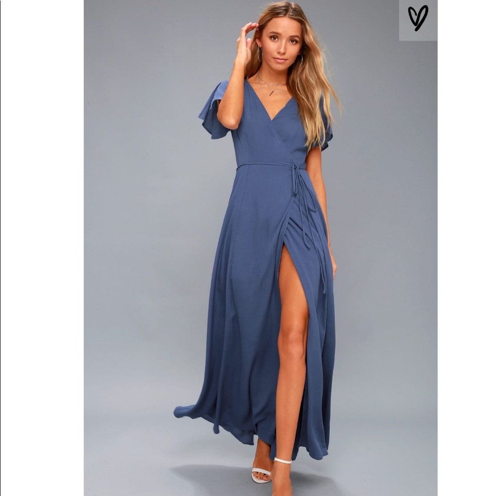 Lulus Heart of Marigold Maxi Wrap dress